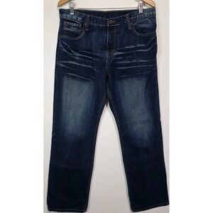 Savage Denim Jeans Mens 38x32 Blue Dark Wash Straight EUC